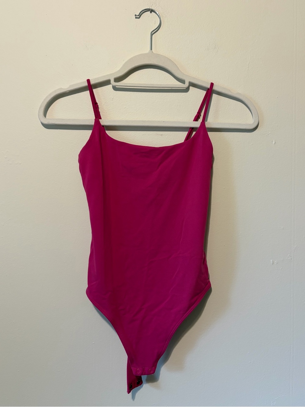 Babaton Magenta Stretch Bodysuit with Thin Straps